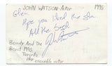 John Watson Signed 3x5 Index Card Autographed Signature Actor