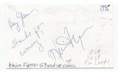 Kevin Flynn Signed 3x5 Index Card Autographed Signature Comedian Comic Actor
