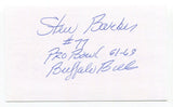 Stew Barber Signed 3x5 Index Card Autographed Football NFL Buffalo Bills