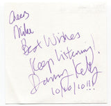 Danny Kelly Signed Page Autographed Signature Inscribed "To Mike" Journalist