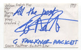 Gavin Faulkner Hackett Signed 3x5 Index Card Autographed Actor Jolson