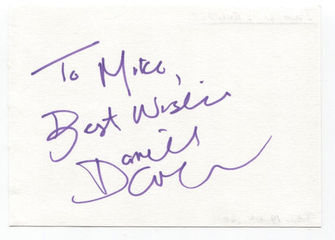 Daniel Crowder Signed Page Autographed Signature Inscribed "To Mike"