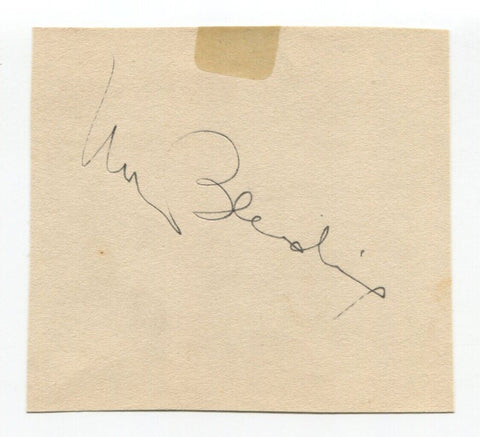 William Bendix Signed Cut Autographed Actor The Babe Ruth Story