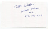 Bob Whitlow Signed 3x5 Index Card Autograph Football NFL Atlanta Falcons