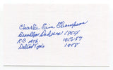 Charlie Tim Thompson Signed 3x5 Index Card Autograph Baseball MLB '54 Dodgers