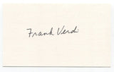 Frank Verdi Signed 3x5 Index Card Autograph Baseball MLB New York Yankees