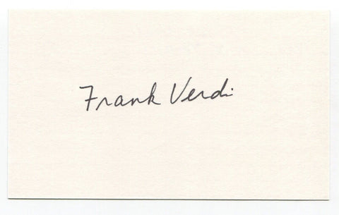 Frank Verdi Signed 3x5 Index Card Autograph Baseball MLB New York Yankees