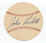 Johnny Lindell Signed Paper Baseball Autographed Signature Philadelphia Phillies