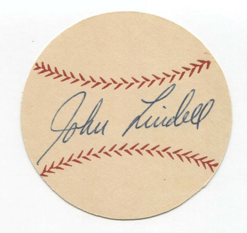 Johnny Lindell Signed Paper Baseball Autographed Signature Philadelphia Phillies