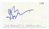 Greg Behrendt Signed 3x5 Index Card Autographed Signature Comedian Comic Actor