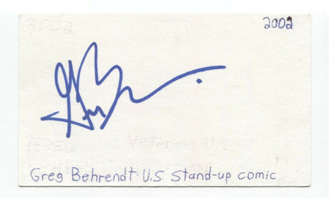 Greg Behrendt Signed 3x5 Index Card Autographed Signature Comedian Comic Actor