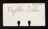 Phyllis Diller Signed Card Vintage Autographed Cut Signature Index Card 1970's