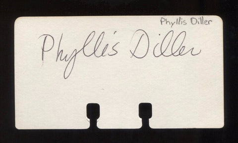 Phyllis Diller Signed Card Vintage Autographed Cut Signature Index Card 1970's