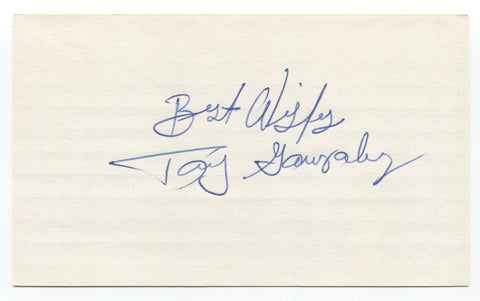 Tony Gonzalez Signed 3x5 Index Card Baseball Autographed Signature 