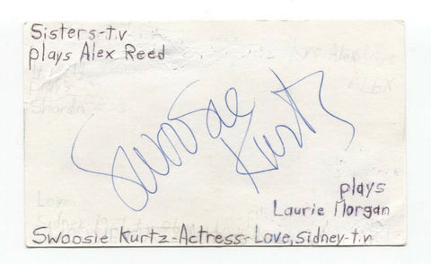 Swoosie Kurtz Signed 3x5 Index Card Autographed Signature Actress