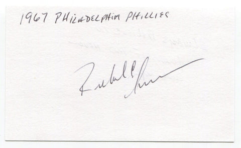 Dick Thoenen Signed 3x5 Index Card Autograph Baseball '67 Philadelphia Phillies