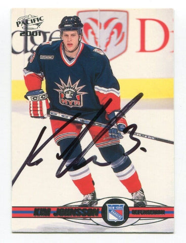 2001 Pacific Kim Johnsson Signed Card Hockey Autograph NHL AUTO #263 NY Rangers