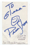 Pam Stone Signed Cut Index Card Autographed Signature Comedian Actor