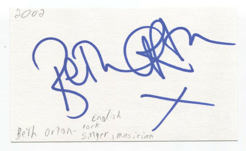 Beth Orton Signed 3x5 Index Card Autographed Signature Signature