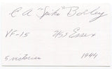 Clarence "Spike" Borley Signed 3x5 Index Card Autographed WWII Fighter Pilot Ace