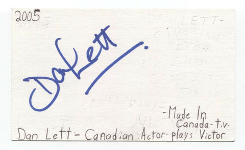 Dan Lett Signed 3x5 Index Card Autographed Signature Actor X-Files