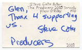 Steve Cota Signed 3x5 Index Card Autographed Actor The Producers