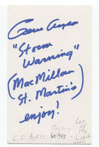 E.C. Ayres Signed 3x5 Index Card Autographed Signature Author Writer