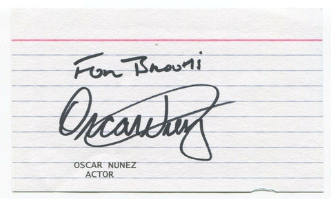 Oscar Nunez Signed 3x5 Index Card Autographed Signature Actor The Office