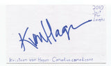 Kristeen Von Hagen Signed Index 3x5 Card Autographed Signature Comedian Actress