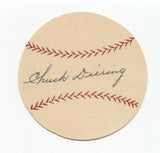 Chuck Diering Signed Paper Baseball Autographed Signature St Louis Browns