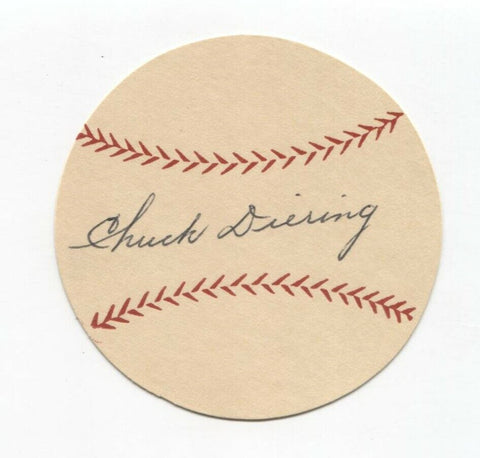 Chuck Diering Signed Paper Baseball Autographed Signature St Louis Browns