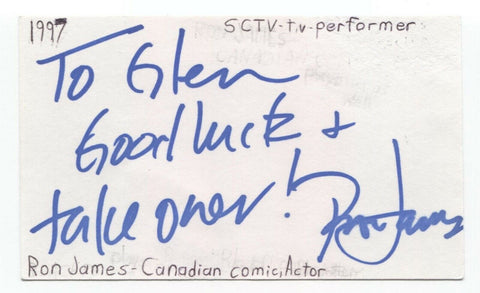 Ron James Signed 3x5 Index Card Autographed Signature Actor Comedian