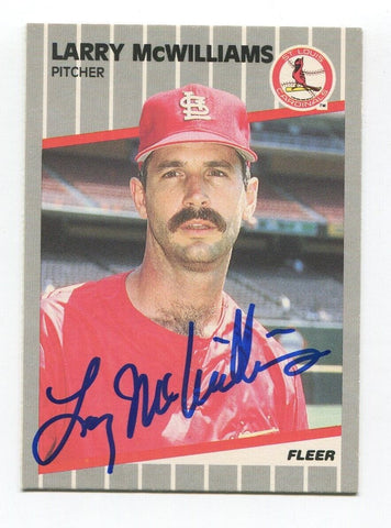 1989 Fleer Larry McWilliams Signed Card Baseball Autographed MLB AUTO #458