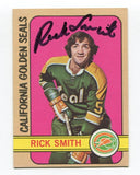 1972-73 Topps Rick Smith Signed Hockey Card Autographed AUTO #34