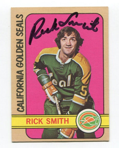 1972-73 Topps Rick Smith Signed Hockey Card Autographed AUTO #34