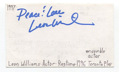 Leon Williams Signed 3x5 Index Card Autographed Actor Miffy's Adventures Tashi