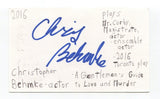 Chris Behmke Signed 3x5 Index Card Autographed Actor A Gentleman's Guide