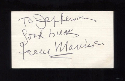 Irene Manning Signed Business Card Autographed Vintage Signature