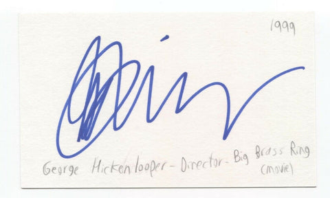 George Hickenlooper Signed 3x5 Index Card Autographed Signature Film Director