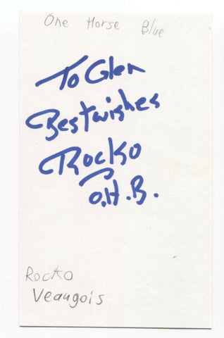 One Horse Blue - Rocko Faugeois Signed 3x5 Index Card Autographed Signature