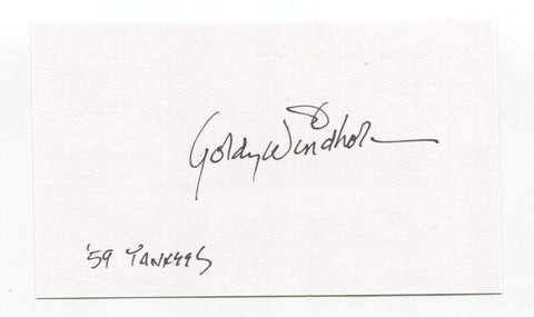 Gordy Windhorn Signed 3x5 Index Card Autographed Baseball MLB New York Yankees