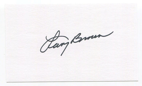 Larry Brown Signed 3x5 Index Card Autographed MLB Baseball Cleveland Indians MLB