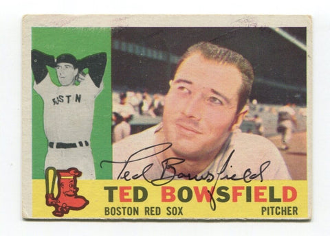 1960 Topps Ted Bowsfield Signed Baseball Card Autographed AUTO #382