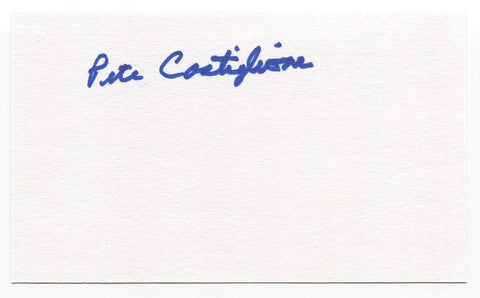 Pete Castiglione Signed 3x5 Index Card Autographed 1947 Pittsburgh Pirates MLB