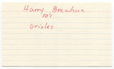 Harry Brecheen Signed 3x5 Index Card Autographed Cardinals World Series MLB