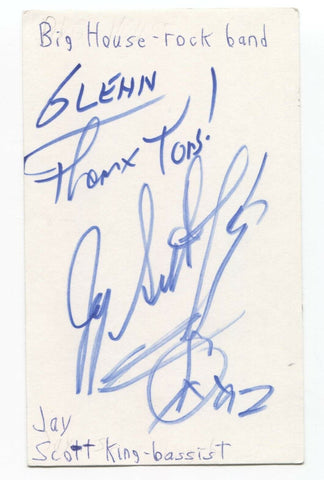 Big House Jay Scott King Signed 3x5 Index Card Autographed Signature Band