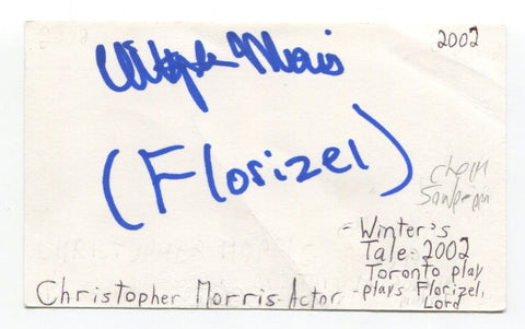 Christopher Morris Signed 3x5 Index Card Autographed Actor Brass Eye Jam