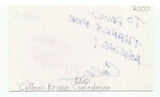 Colleen Kruse Signed 3x5 Index Card Autographed Signature Comedian Comic
