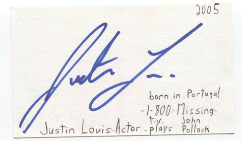 Louis Ferreira - Justin Louis Signed 3x5 Index Card Autographed Stargate Saw
