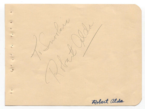 Robert Alda Signed Album Page Vintage Autographed Signature Actor MASH